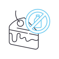 vegan cake line icon, outline symbol, vector illustration, concept sign