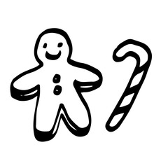 A simple hand drawn holiday theme icons