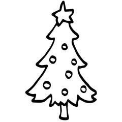 A simple hand drawn decorated tree icon