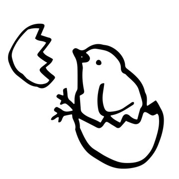 A simple hand drawn chick icon