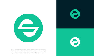 Initials S logo design. Initial Letter Logo. Innovative high tech logo template.