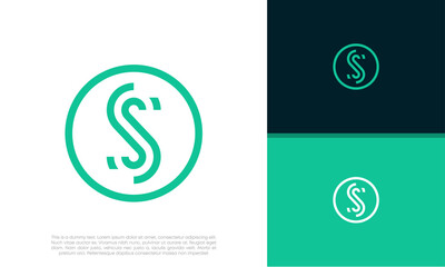 Initials S logo design. Initial Letter Logo. Innovative high tech logo template.