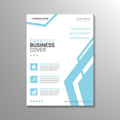 blue abstract geometric business cover design template