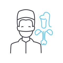 urologist line icon, outline symbol, vector illustration, concept sign