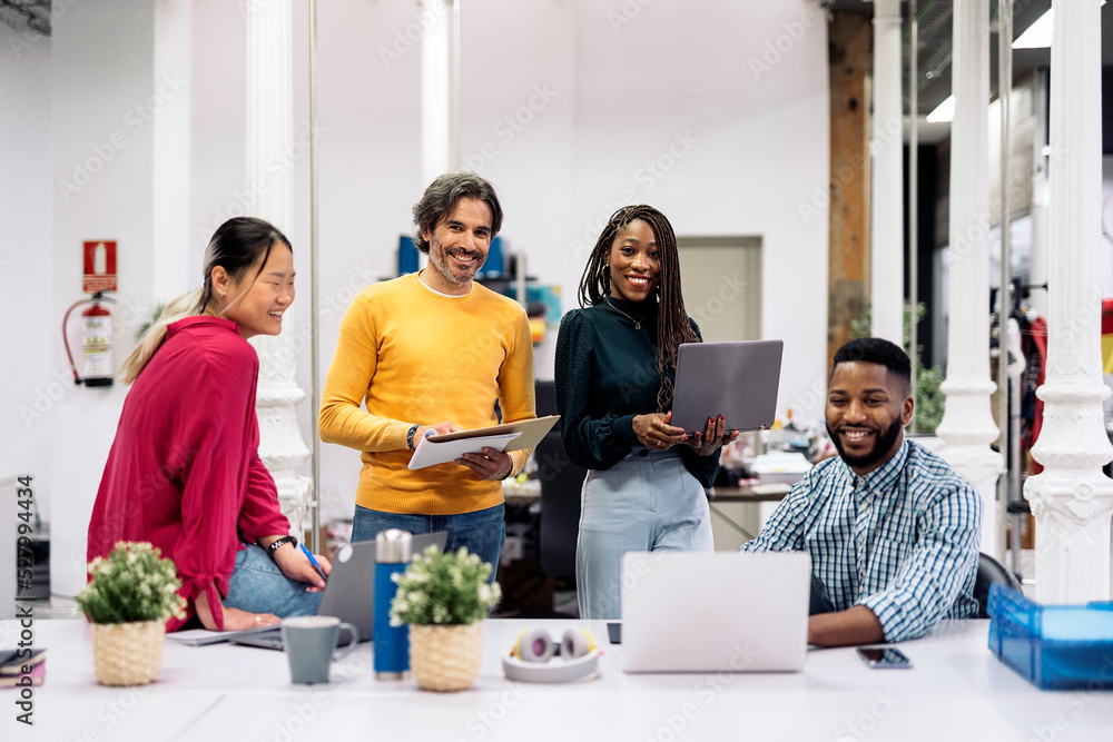 Wall mural Happy Multicultural Office Workers Portrait