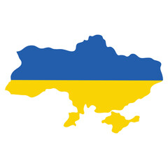 Map of Ukraine. Ukrainian flag.