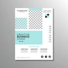 modern creative blue business cover design template