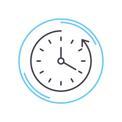 turn off clock line icon, outline symbol, vector illustration, concept sign