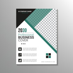 creative green and black business cover template