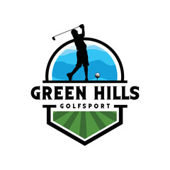 People golf logo sport illustration design template badge emblem