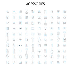 acessories icons, signs, outline symbols, concept linear illustration line collection