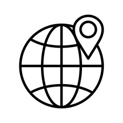 Global location icon. Pictogram isolated on a white background.