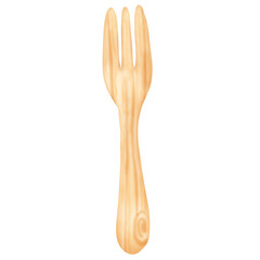 wooden kitchen utensils isolated on white background 