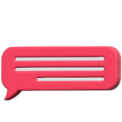 3d speech bubble. Red Chat bubble 3d. Social media.