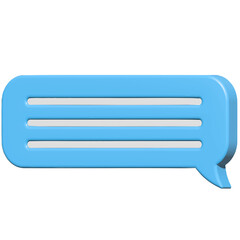 Blue chat bubble 3d. Speech bubble. text cloud.