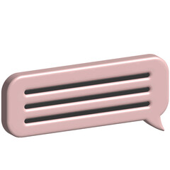 Chat bubble 3d. Pink speech bubble. Chat cloud 3d.