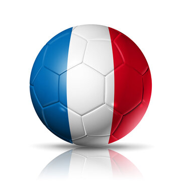 Soccer football ball with France flag. Illustration