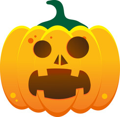 Vector Illustration Pumpkin Halloween Character