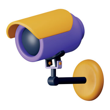 Security camera 3d rendering isometric icon.