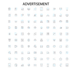 advertisement concept icons, signs, outline symbols, concept linear illustration line collection