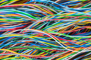 Multicolored telecommunication electrical cables with white sliding power