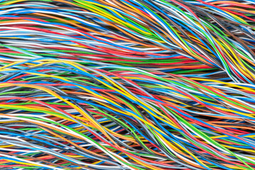 Multicolored telecommunication electrical cables with white sliding power