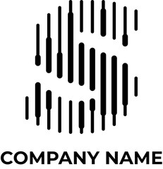 letter S monogram with audio style - minimal logo initials S for sound  enginers