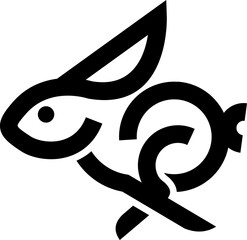 Rabbit logo simple minimalist design, modern rabbit logo design  identity