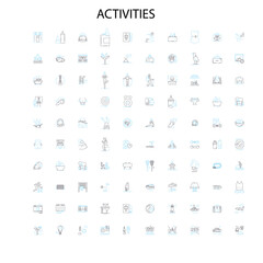 activities concept icons, signs, outline symbols, concept linear illustration line collection
