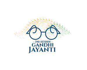 elegant patriotic gandhi jayanti banner with spectacles design