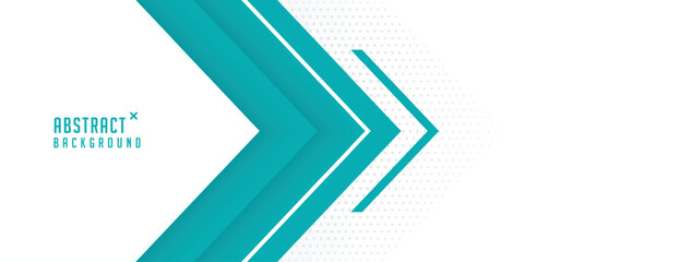 white banner with abstract arrow geometric design