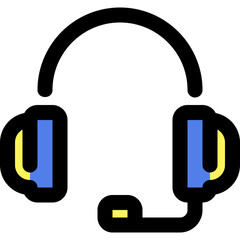 headphone line color icon