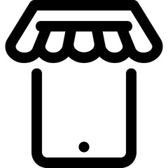 shopping online line icon