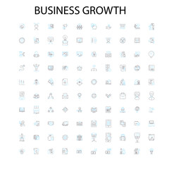 finance and business outline icons, signs, outline symbols, concept linear illustration line collection