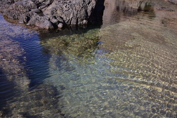 Peace by the sea contemplating the breaking of the waves