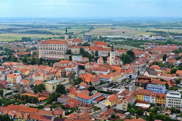 Fototapeta na wymiar The city of Mikulov. Beautiful old town with a castle on a sunny summer day. South Moravia wine region - Czech Republic.