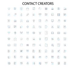 contact creators icons, signs, outline symbols, concept linear illustration line collection