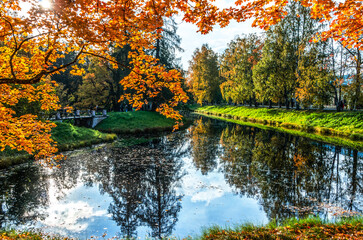 Alexander Park in autumn, Pushkin (Tsarskoye Selo), St. Petersburg, Russia