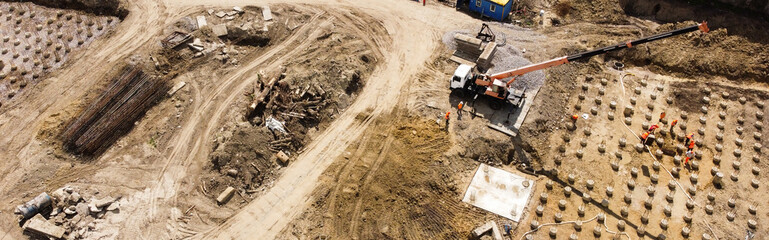 Aerial Photo Busy Industrial Construction Site