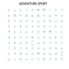Fototapeta na wymiar adventure sport icons, signs, outline symbols, concept linear illustration line collection