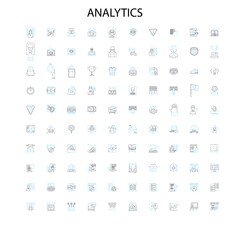 analytics icons, signs, outline symbols, concept linear illustration line collection