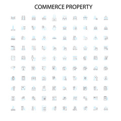 commerce property icons, signs, outline symbols, concept linear illustration line collection