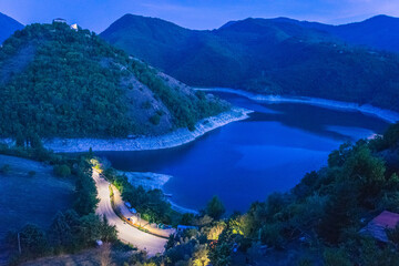 Night view, lake Turano