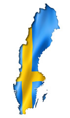 Swedish flag map isolated
