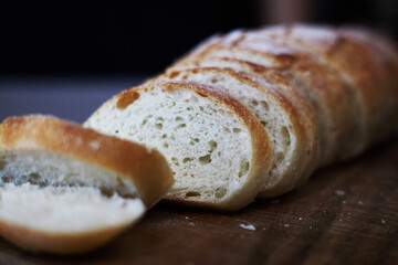 slices of bread on cutting board