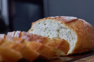 slices of bread on cutting board