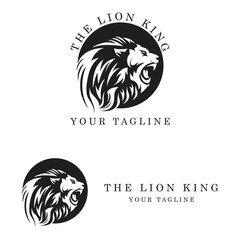 creative lion logo with slogan template