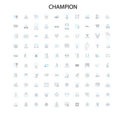 champion icons, signs, outline symbols, concept linear illustration line collection