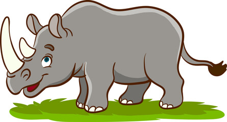 Cartoon rhino mascot vector illustration