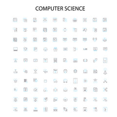 computer science icons, signs, outline symbols, concept linear illustration line collection